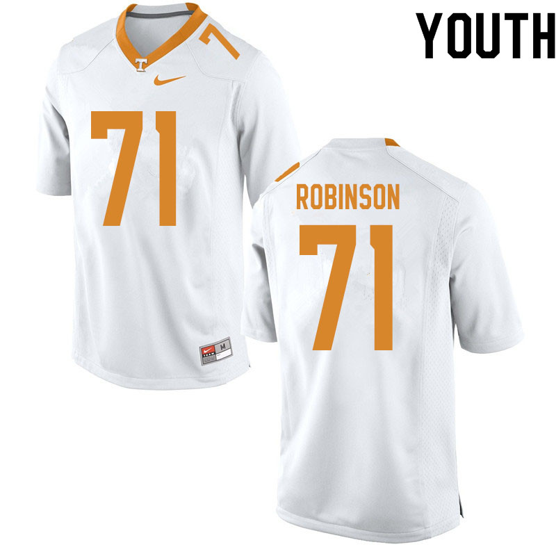 Youth #71 James Robinson Tennessee Volunteers College Football Jerseys Sale-White - Click Image to Close